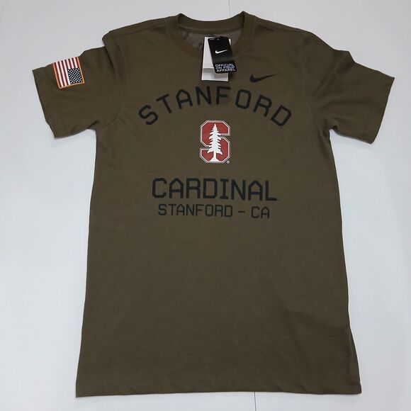 Nike Dri Fit Stanford Cardinal Men's S Short Sleeve T-Shirt Olive Green New - Picture 1 of 7